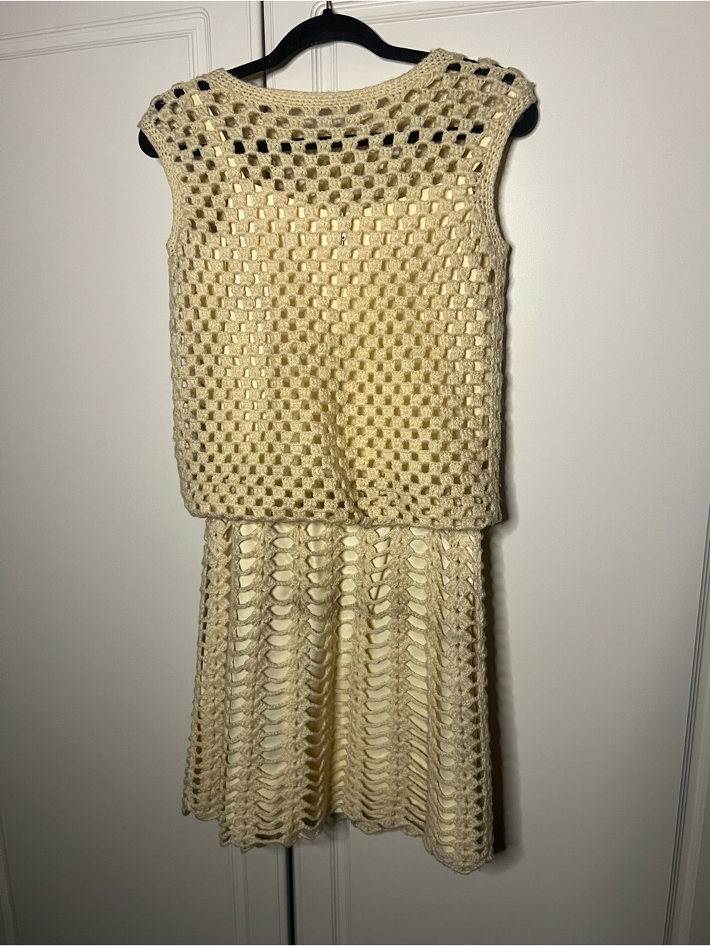 Handmade Vintage Crochet Drop Waist Cottagecore Dress - Picture 13 of 16